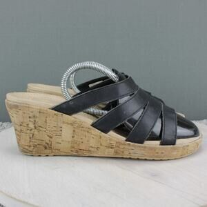 Crocs Wedge Sandals Womens 11 Black Comfort Casual